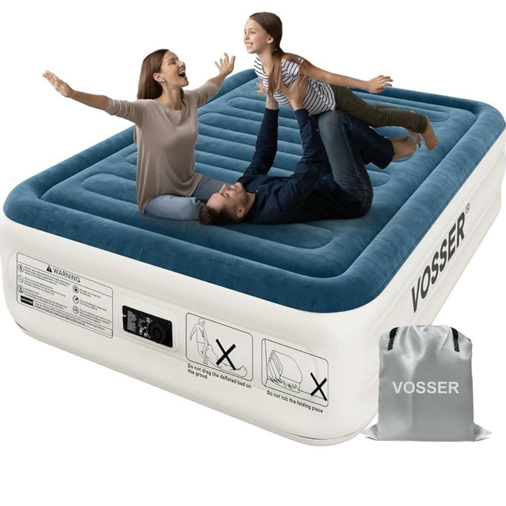 Queen Air Mattress with Built-in Pump,18'' Inflatable Mattress